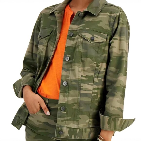 STYLE & CO. DENIM JACKET | STYLE 100122581 | OCEANA CAMO | XLARGE - Picture 1 of 5